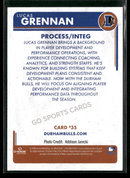 2026 Durham Bulls Lucas Grennan