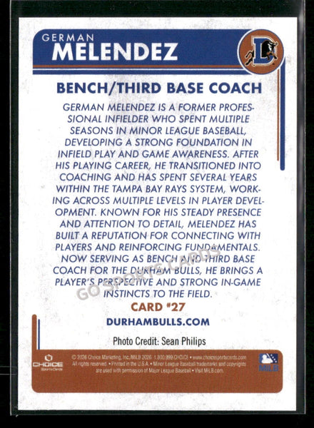2026 Durham Bulls German Melendez