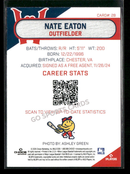 2026 Worcester Red Sox Nate Eaton