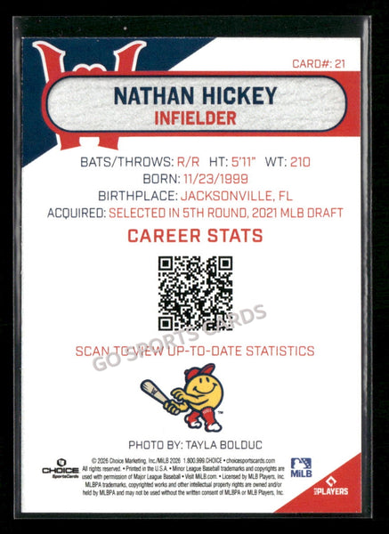 2026 Worcester Red Sox Nathan Hickey