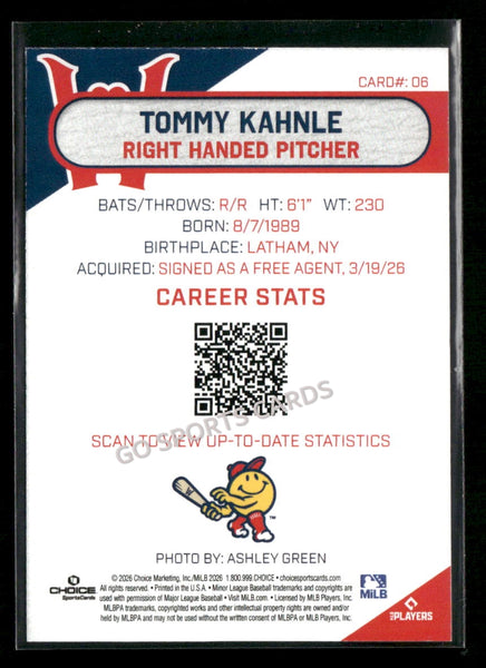 2026 Worcester Red Sox Tommy Kahnle