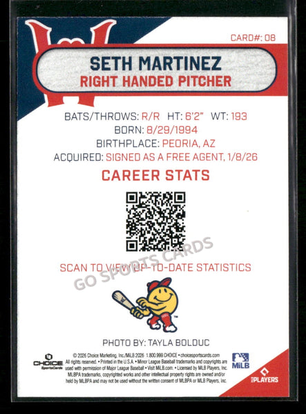 2026 Worcester Red Sox Seth Martinez