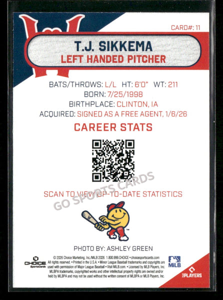 2026 Worcester Red Sox TJ Sikkema