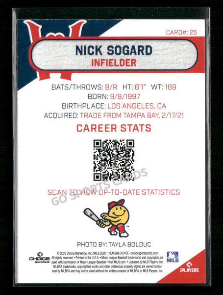 2026 Worcester Red Sox Nick Sogard