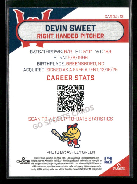 2026 Worcester Red Sox Devin Sweet
