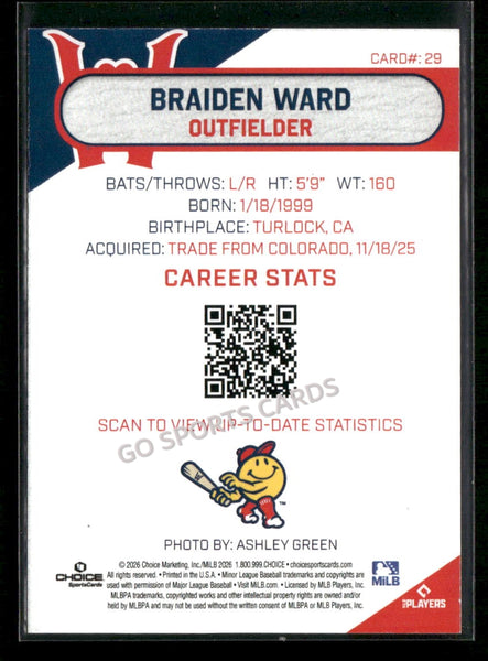 2026 Worcester Red Sox Braiden Ward
