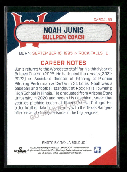 2026 Worcester Red Sox Noah Junis