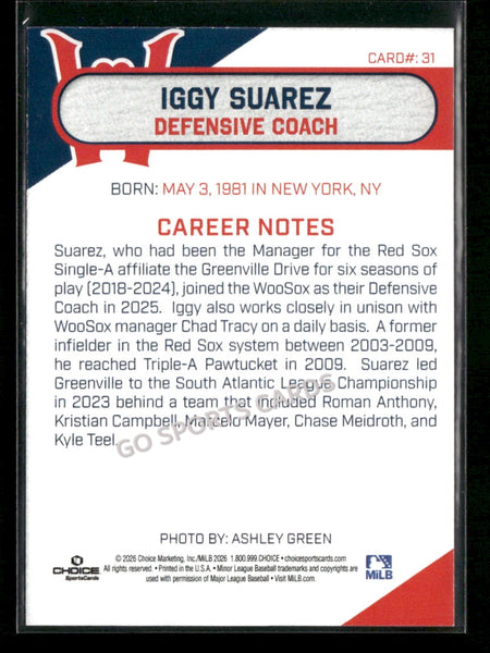 2026 Worcester Red Sox Iggy Suarez