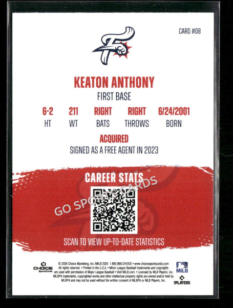 2026 Reading Fightin Phils Top 10 Prospect Keaton Anthony