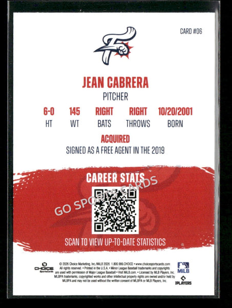 2026 Reading Fightin Phils Top 10 Prospect Jean Cabrera