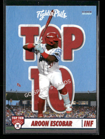 2026 Reading Fightin Phils Top 10 Prospect Aroon Escobar