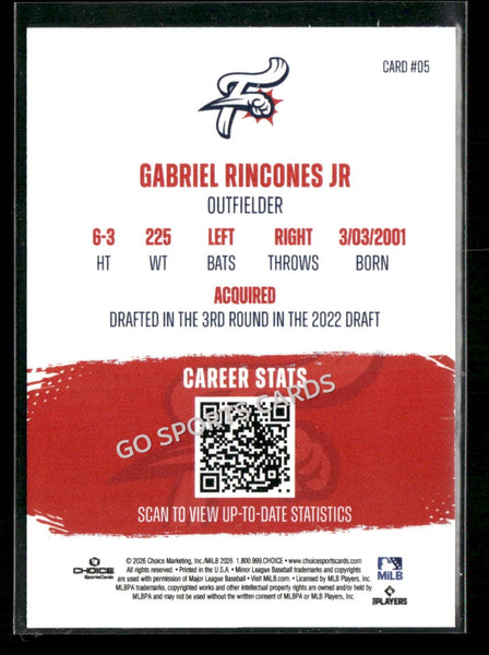 2026 Reading Fightin Phils Top 10 Prospect Gabriel Rincones Jr