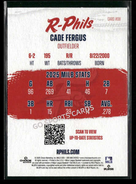 2026 Reading Fightin Phils Cade Fergus