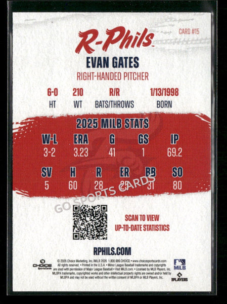 2026 Reading Fightin Phils Evan Gates