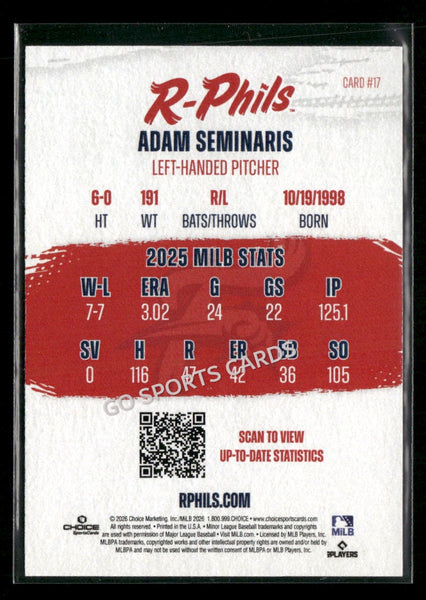 2026 Reading Fightin Phils Adam Seminaris