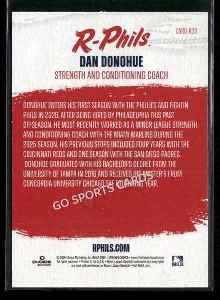 2026 Reading Fightin Phils Dan Donohue