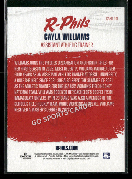 2026 Reading Fightin Phils Cayla Williams