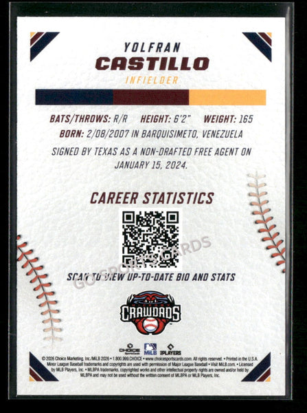2026 Carolina League Top Prospects Yolfran Castillo