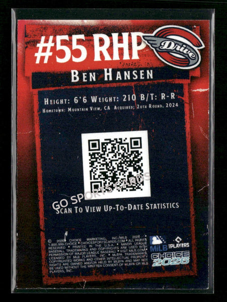2026 Greenville Drive Ben Hansen