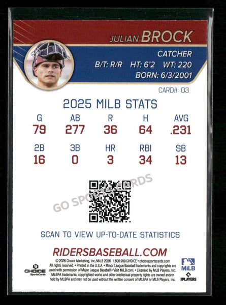 2026 Frisco RoughRiders Julian Brock