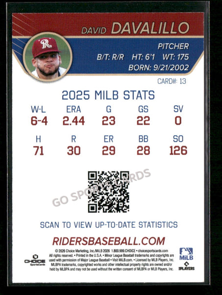 2026 Frisco RoughRiders David Davalillo