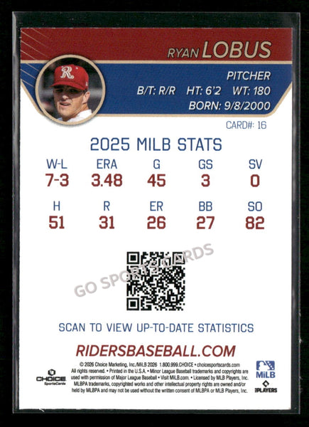 2026 Frisco RoughRiders Ryan Lobus