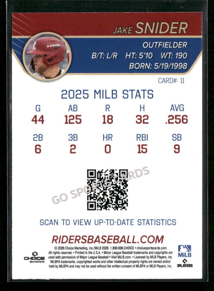 2026 Frisco RoughRiders Jake Snider