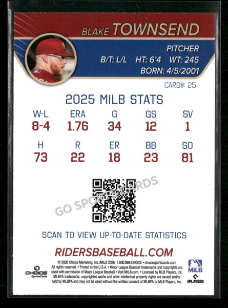 2026 Frisco RoughRiders Blake Townsend