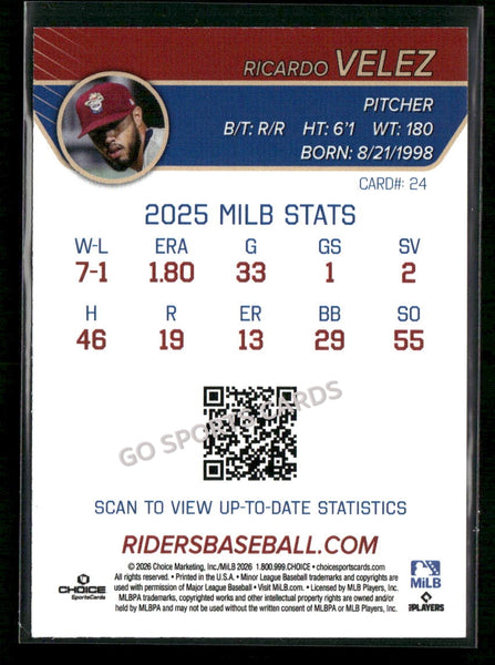 2026 Frisco RoughRiders Ricardo Velez