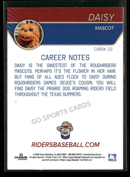 2026 Frisco RoughRiders Daisy Mascot