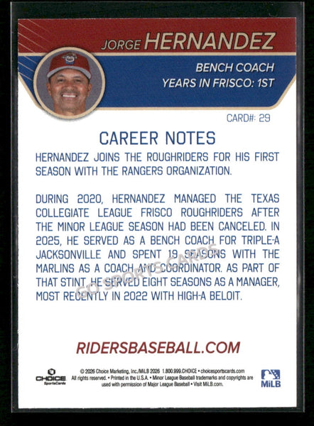 2026 Frisco RoughRiders Jorge Hernandez