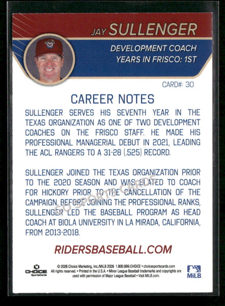 2026 Frisco RoughRiders Jay Sullenger