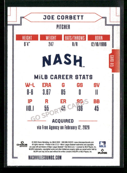 2026 Nashville Sounds Joe Corbett