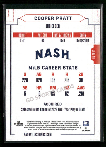 2026 Nashville Sounds Cooper Pratt