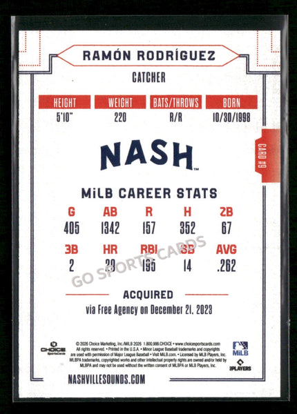 2026 Nashville Sounds Ramon Rodriguez