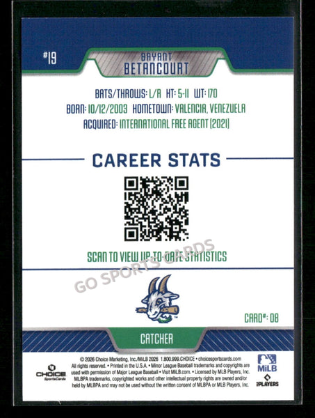2026 Hartford Yard Goats Bryant Betancourt