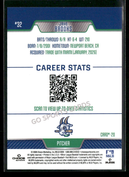2026 Hartford Yard Goats Jake Brooks