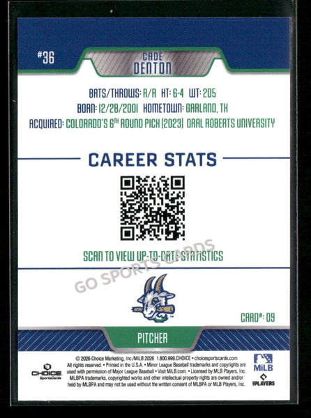 2026 Hartford Yard Goats Cade Denton