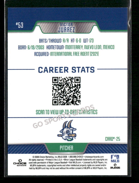 2026 Hartford Yard Goats Victor Juarez