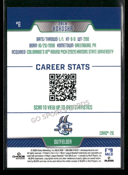 2026 Hartford Yard Goats Zach Kokoska