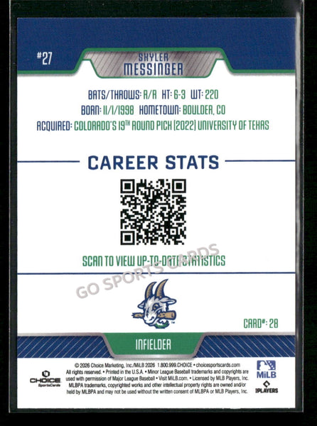 2026 Hartford Yard Goats Skyler Messinger