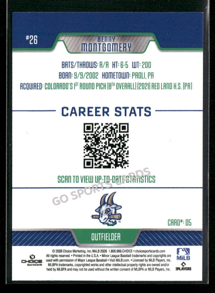 2026 Hartford Yard Goats Benny Montgomery