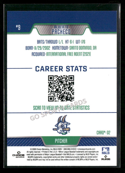 2026 Hartford Yard Goats Alberto Pacheco