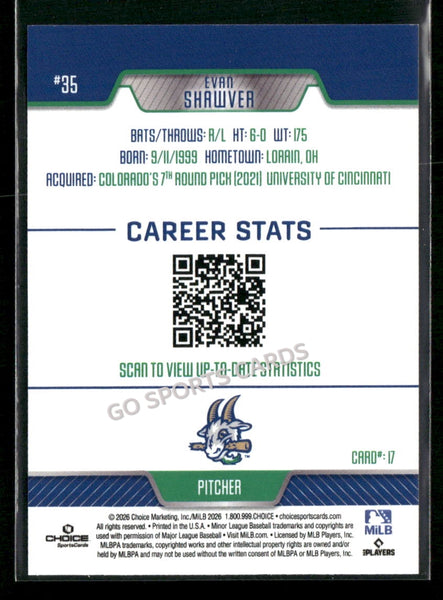 2026 Hartford Yard Goats Evan Shawver