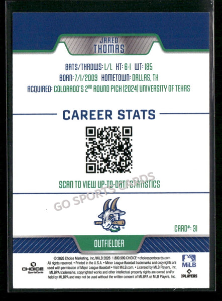 2026 Hartford Yard Goats Jared Thomas