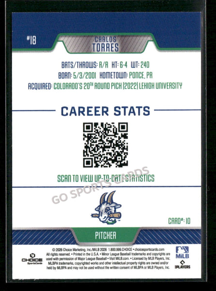 2026 Hartford Yard Goats Carlos Torres