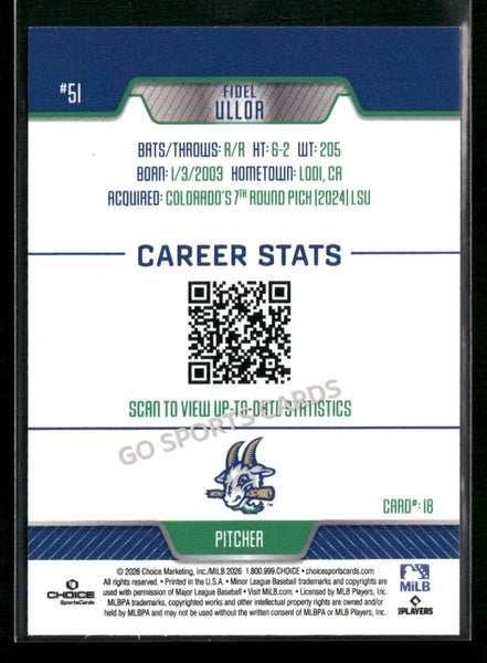 2026 Hartford Yard Goats Fidel Ulloa