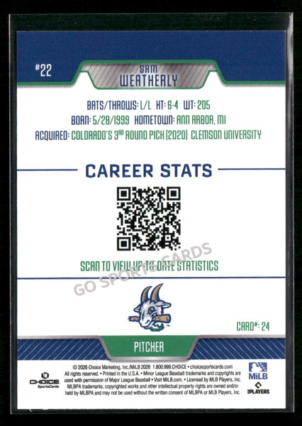 2026 Hartford Yard Goats Sam Weatherly