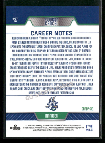 2026 Hartford Yard Goats Robinson Cancel