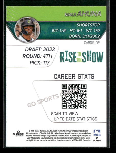 2026 Eugene Emeralds Rise to the Show Top Prospects Maui Ahuna